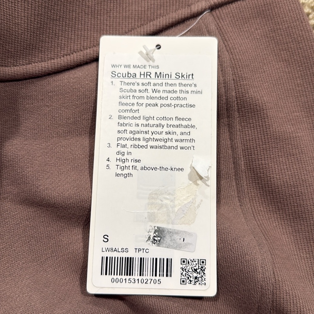 NWT Lululemon Scuba HR Mini Skirt Taupetastic Size S - Picture 6 of 6